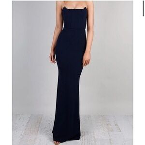 Zachary The Label Dress Elvira Gown Corset in Navy